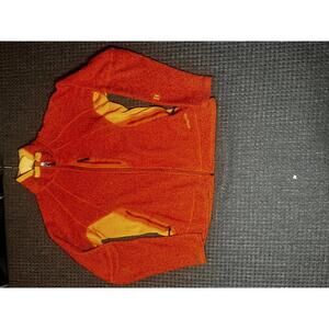 Patagonia Women's Orange and Yellow Fleece Jacket